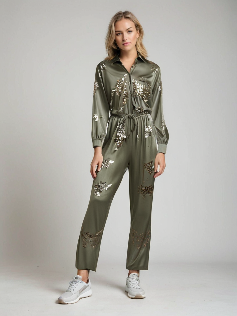 Anna™ | Elegant Jumpsuit med Paljetter & Justerbart Band