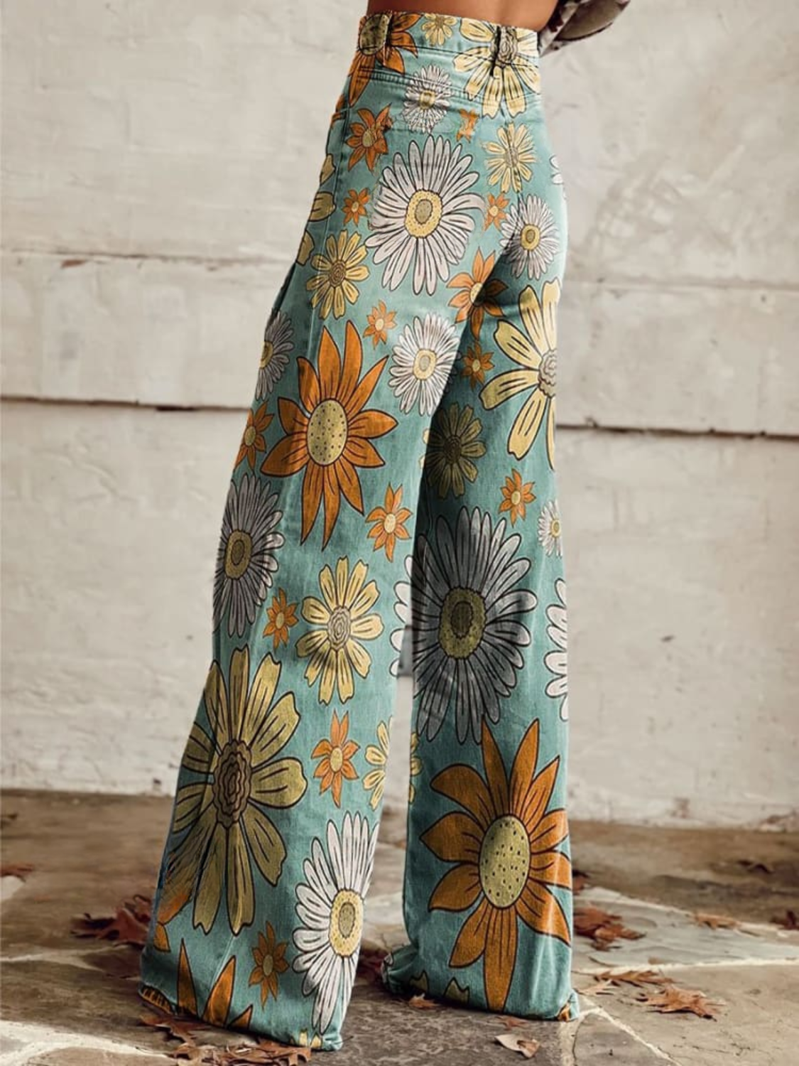Katrien™ | Cirilla Vintage Palazzo Byxor med Blommönster