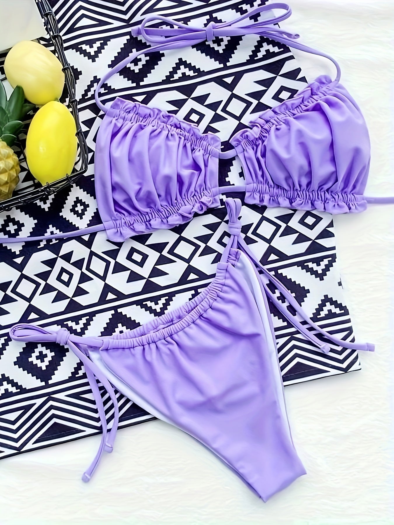 Cindy™ | Förförisk Halterbikini med Eleganta Fransar