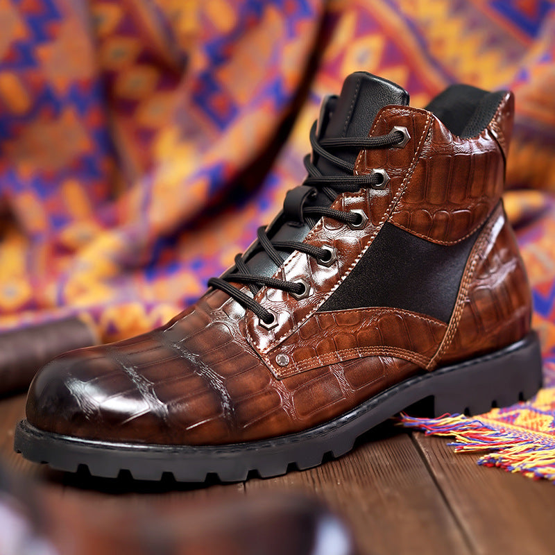 Adam™ | Stilrena Boots med Croco-Mönster