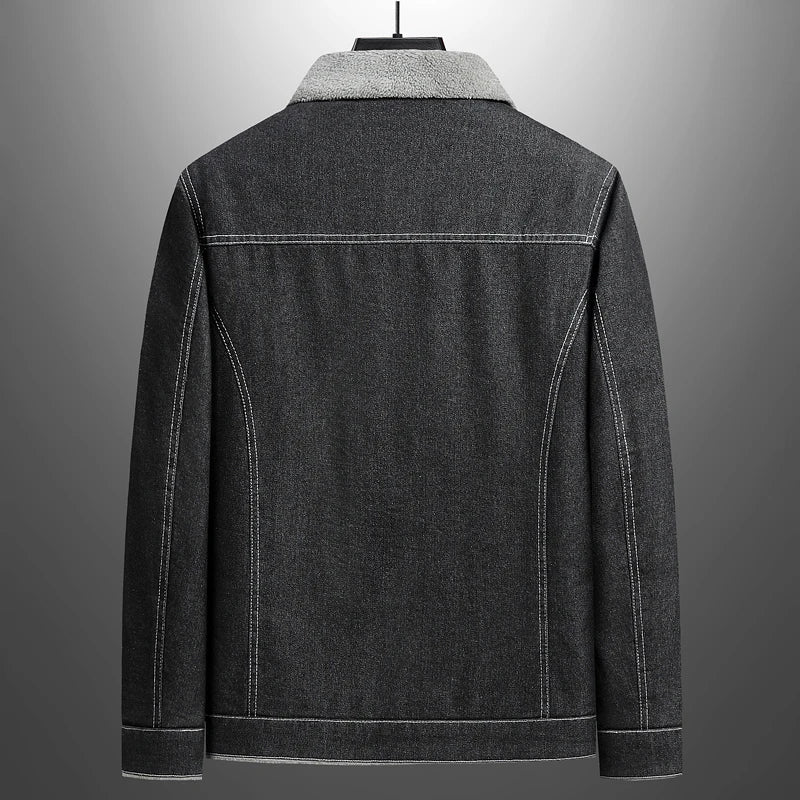 Giacca in Denim Foderata in Sherpa Asher