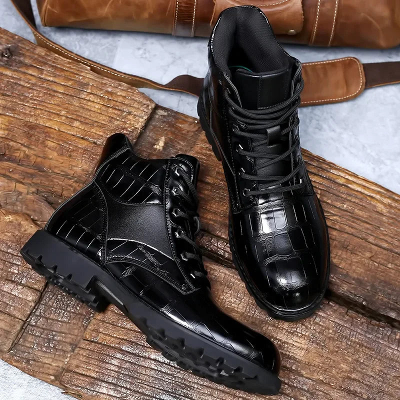 Adam™ | Stilrena Boots med Croco-Mönster