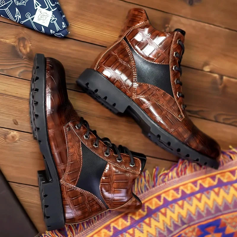 Adam™ | Stilrena Boots med Croco-Mönster