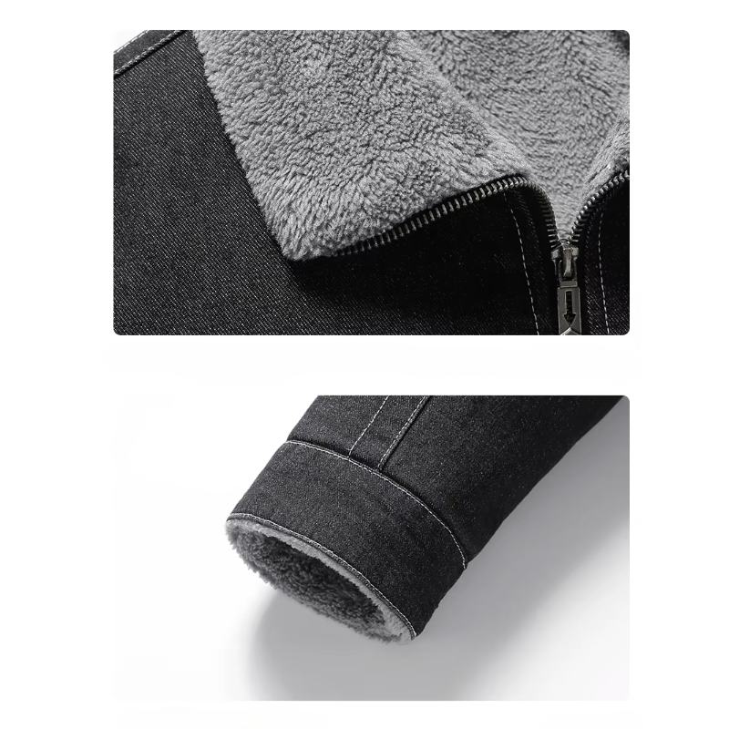 Giacca in Denim Foderata in Sherpa Asher