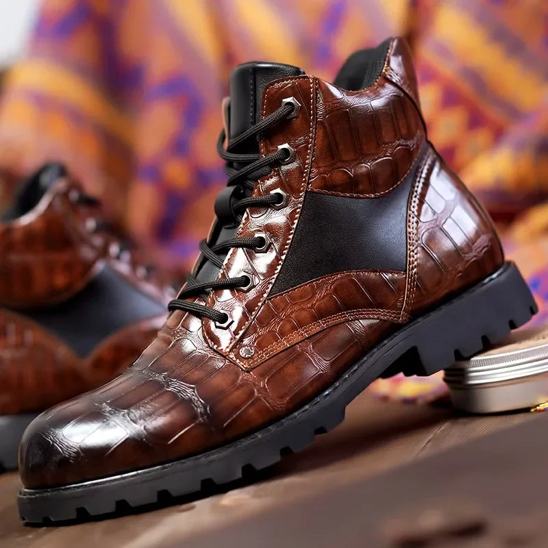 Adam™ | Stilrena Boots med Croco-Mönster