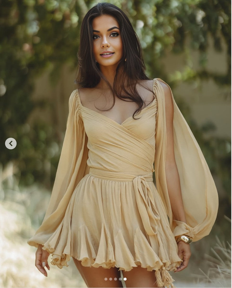 Romy™ | Elegant Ruffled Klänning med Inbyggda Shorts