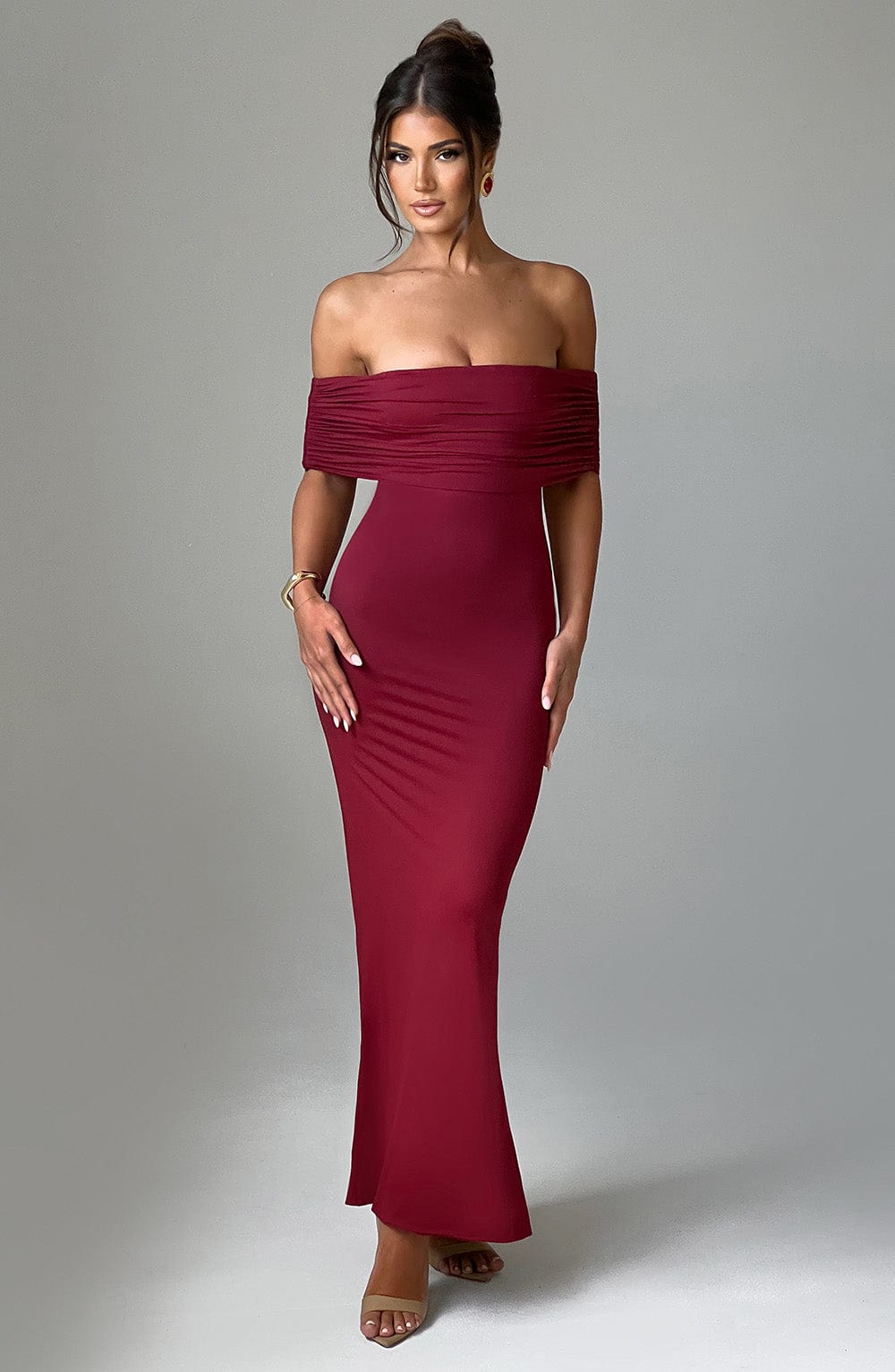 Trude™ | Elegant Bardot Maxi-klänning