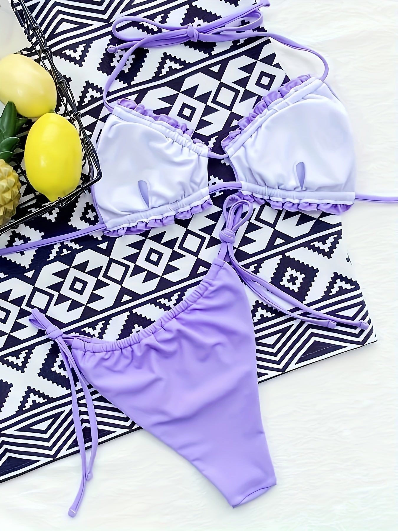 Cindy™ | Förförisk Halterbikini med Eleganta Fransar