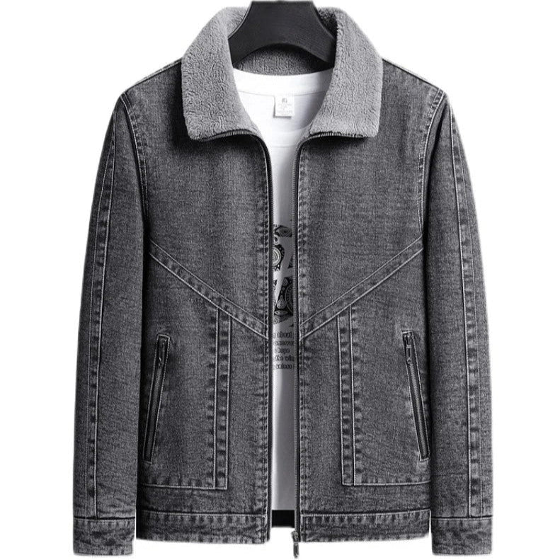 Giacca in Denim Foderata in Sherpa Asher