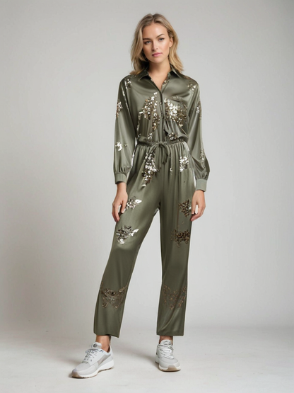 Anna™ | Elegant Jumpsuit med Paljetter & Justerbart Band