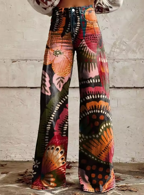Ria™ | Boho Vintage Byxor – Ett Smakfullt Nostalgiskt Tillägg i Modern Stil