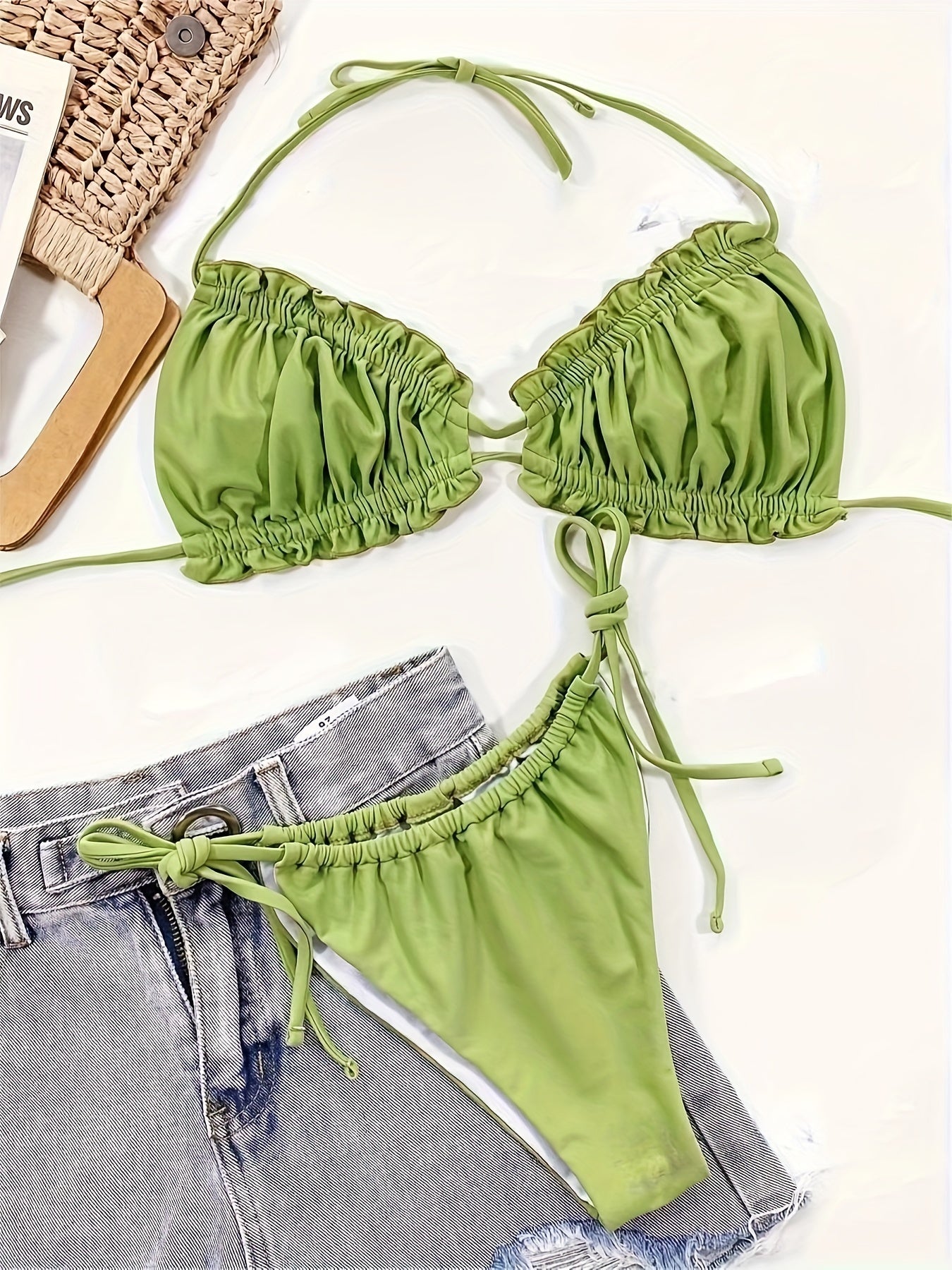 Cindy™ | Förförisk Halterbikini med Eleganta Fransar