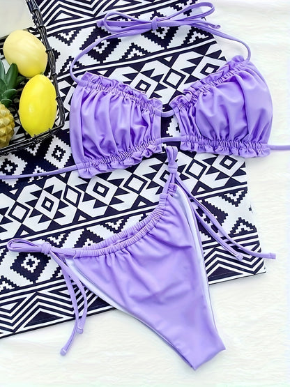 Cindy™ | Förförisk Halterbikini med Eleganta Fransar