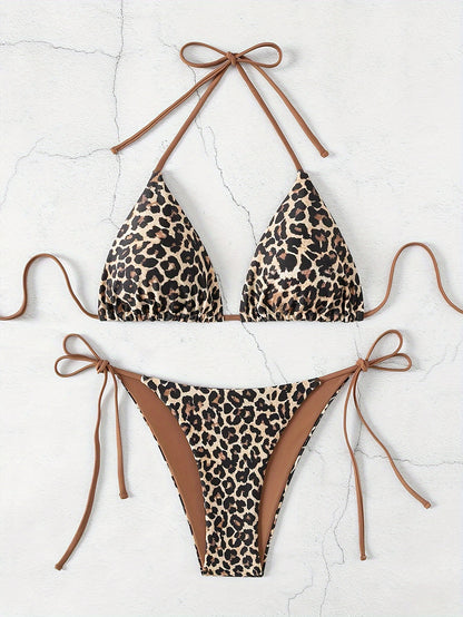 Sanne™ | Förförisk Bikini med Spets och Leopardmönster