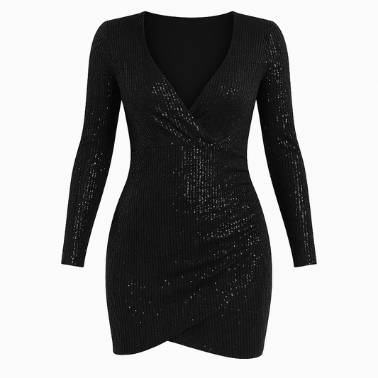 Sofia™ | Glittrande Paillett Bodycon Klänning med V-ringning för Damer