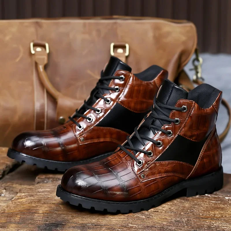 Adam™ | Stilrena Boots med Croco-Mönster