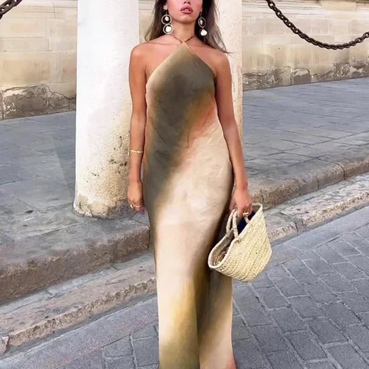 Ditte™ | Elegant Tie-Dye Halter Midi-klänning