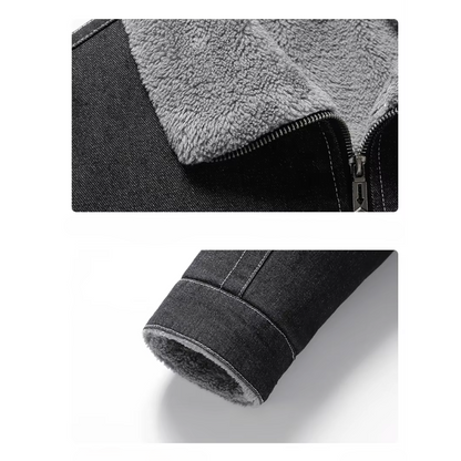 Giacca in Denim Foderata in Sherpa Asher