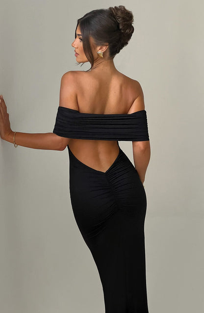 Trude™ | Elegant Bardot Maxi-klänning