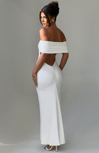 Trude™ | Elegant Bardot Maxi-klänning