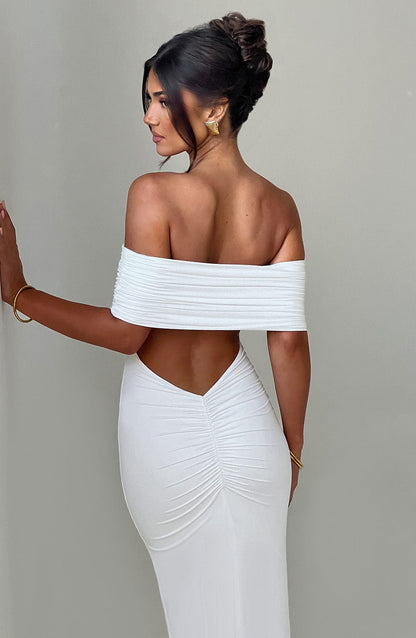 Trude™ | Elegant Bardot Maxi-klänning