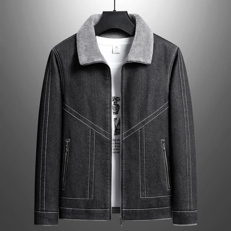 Giacca in Denim Foderata in Sherpa Asher