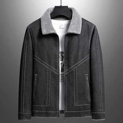 Giacca in Denim Foderata in Sherpa Asher