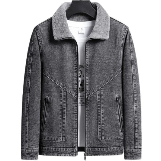 Giacca in Denim Foderata in Sherpa Asher
