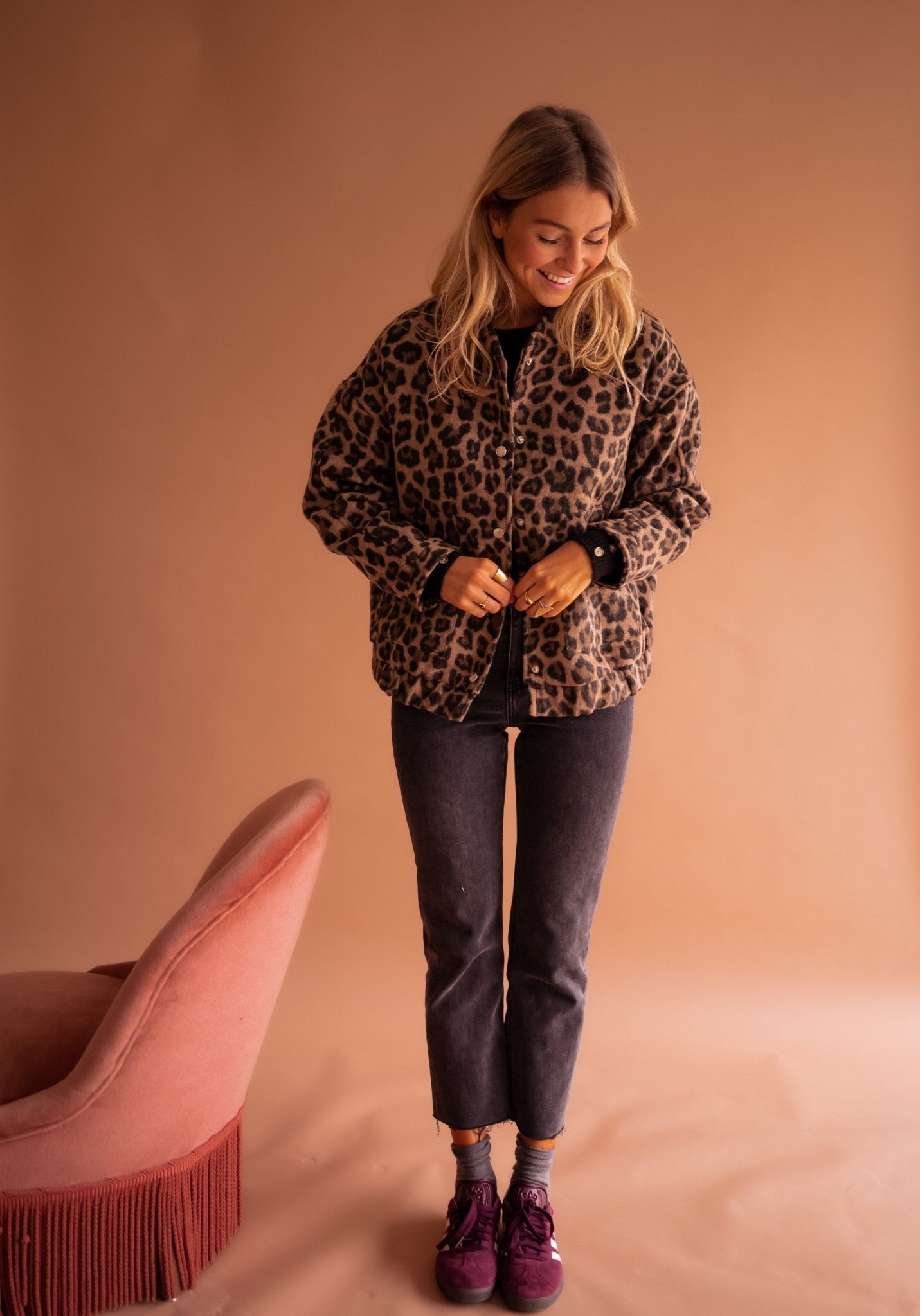 Luna | Trendig Jacka med Leopardmönster