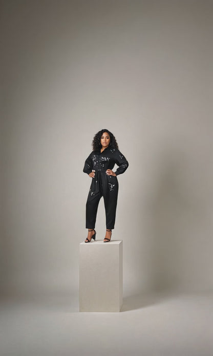 Anna™ | Elegant Jumpsuit med Paljetter & Justerbart Band